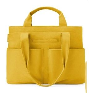 EUC - VIDA COTTON TOTE BAG in OCHRE includes SKYE ESSENTIALS POUCH